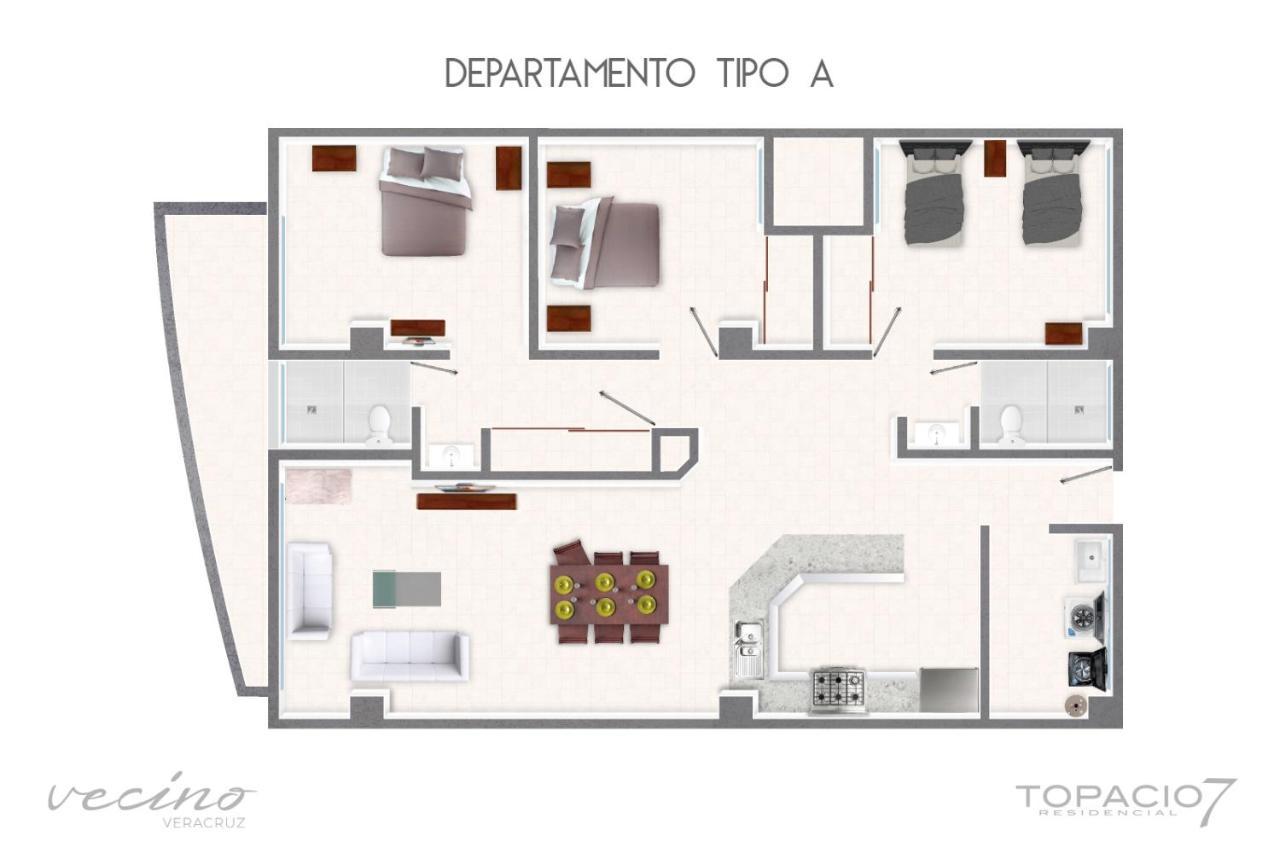 Topacio7 Residencial Apartment Boca del Río Exterior foto